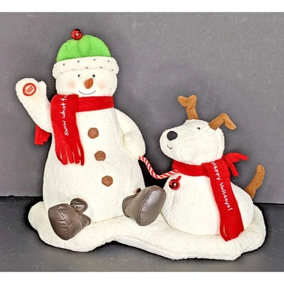 2004 Jingle Pals Snowman Dog Snow What Fun! Animated Singing Works Batteries - Picture 1 of 9